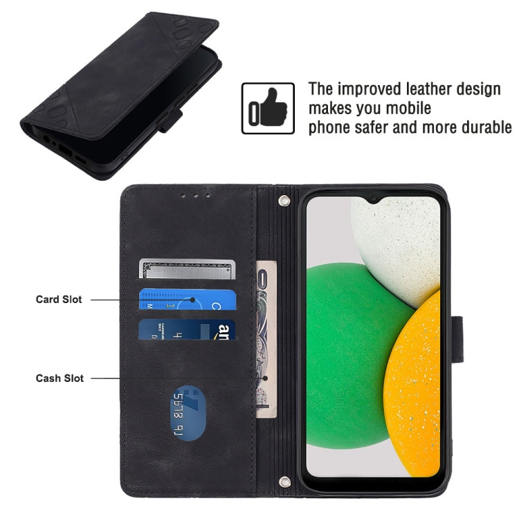 For Samsung Galaxy A04 Core Skin-feel Embossed Leather Phone Case