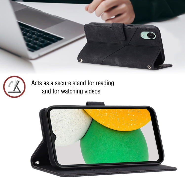 For Samsung Galaxy A04 Core Skin-feel Embossed Leather Phone Case