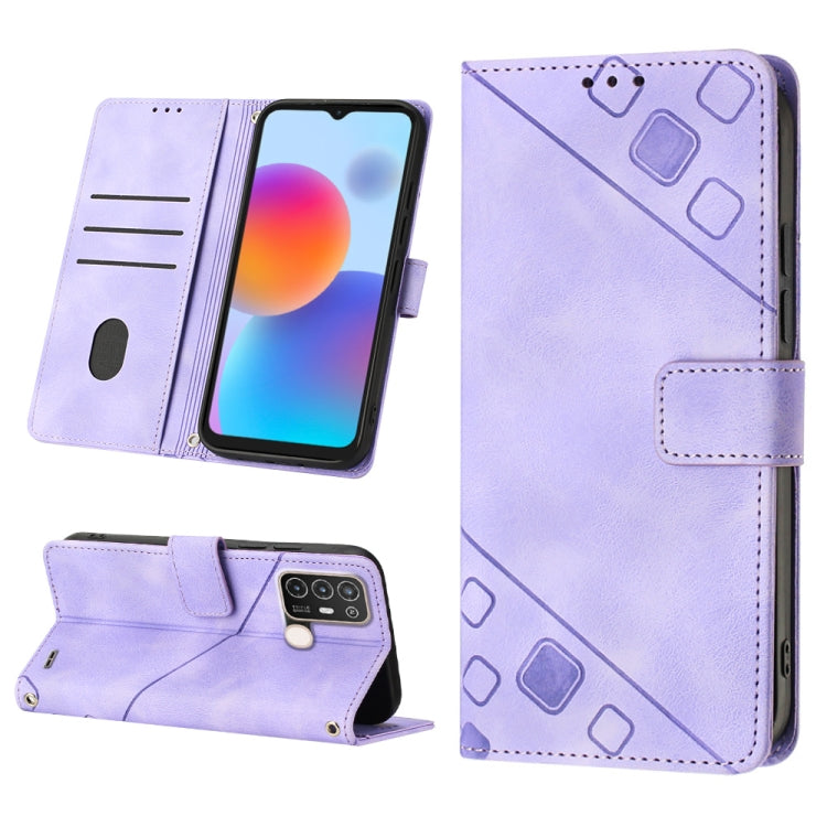 For ZTE Blade A52 Skin-feel Embossed Leather Phone Case