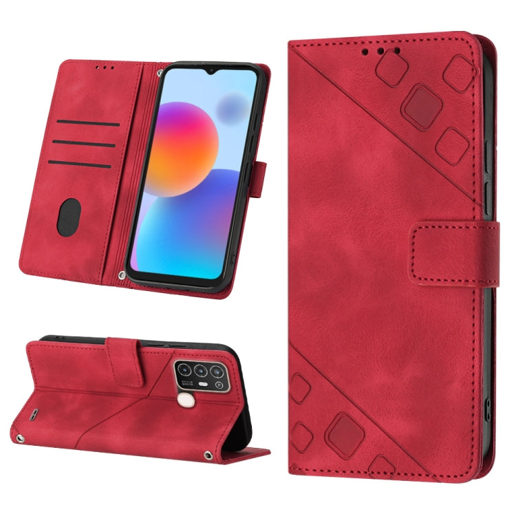 For ZTE Blade A52 Skin-feel Embossed Leather Phone Case