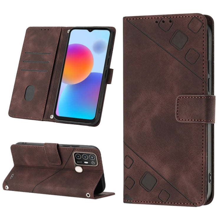 For ZTE Blade A52 Skin-feel Embossed Leather Phone Case