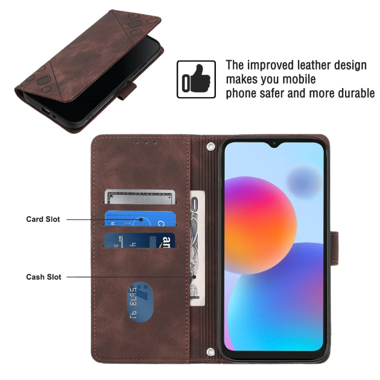 For ZTE Blade A52 Skin-feel Embossed Leather Phone Case