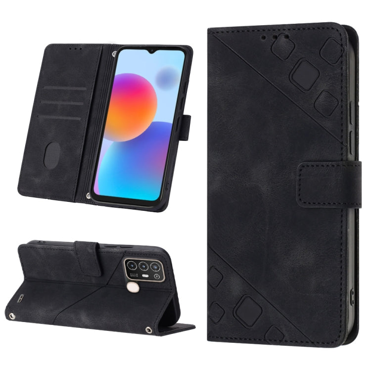 For ZTE Blade A52 Skin-feel Embossed Leather Phone Case