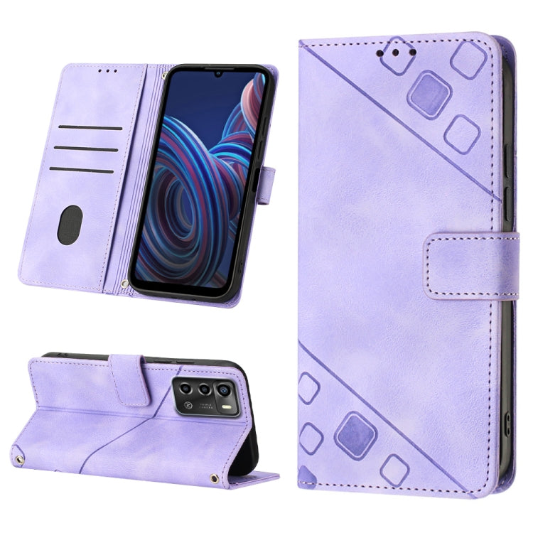 For ZTE Blade A72 Skin-feel Embossed Leather Phone Case