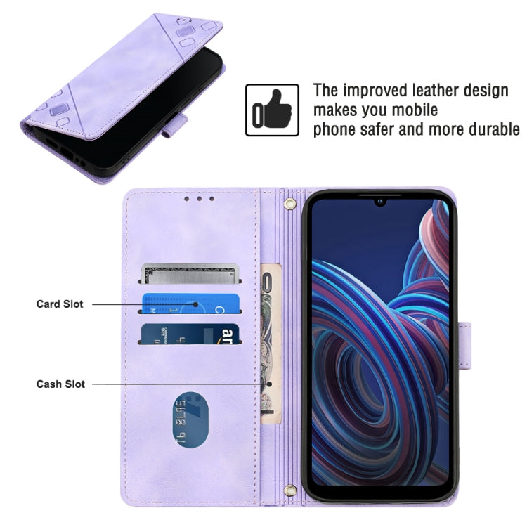 For ZTE Blade A72 Skin-feel Embossed Leather Phone Case