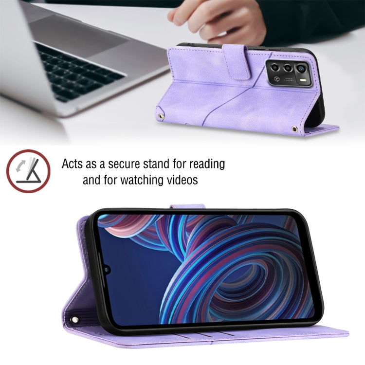 For ZTE Blade A72 Skin-feel Embossed Leather Phone Case