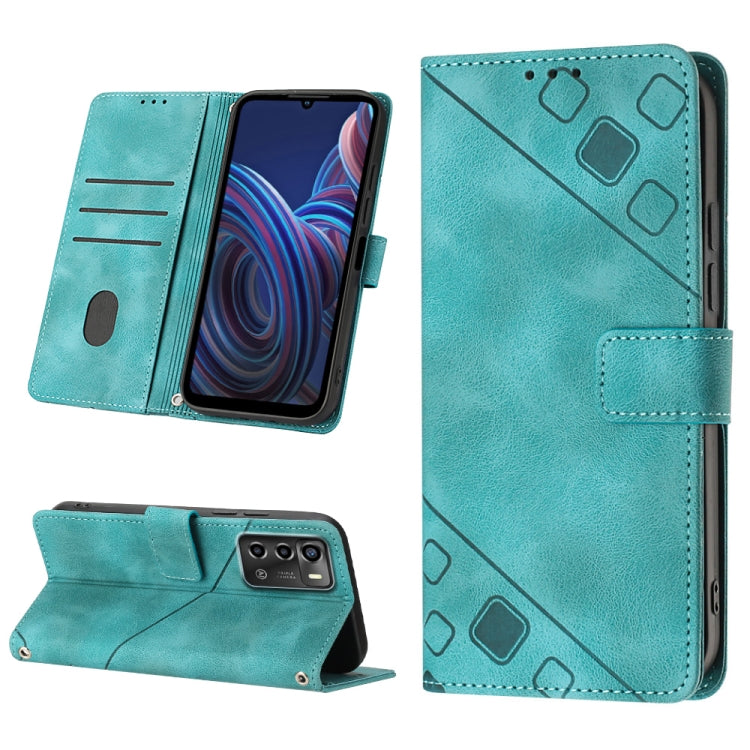 For ZTE Blade A72 Skin-feel Embossed Leather Phone Case