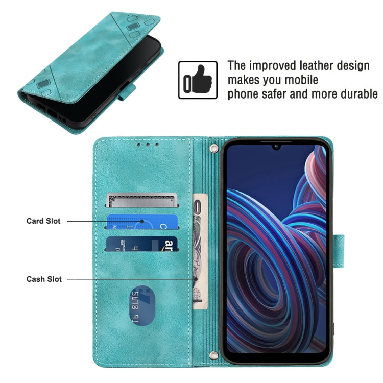 For ZTE Blade A72 Skin-feel Embossed Leather Phone Case