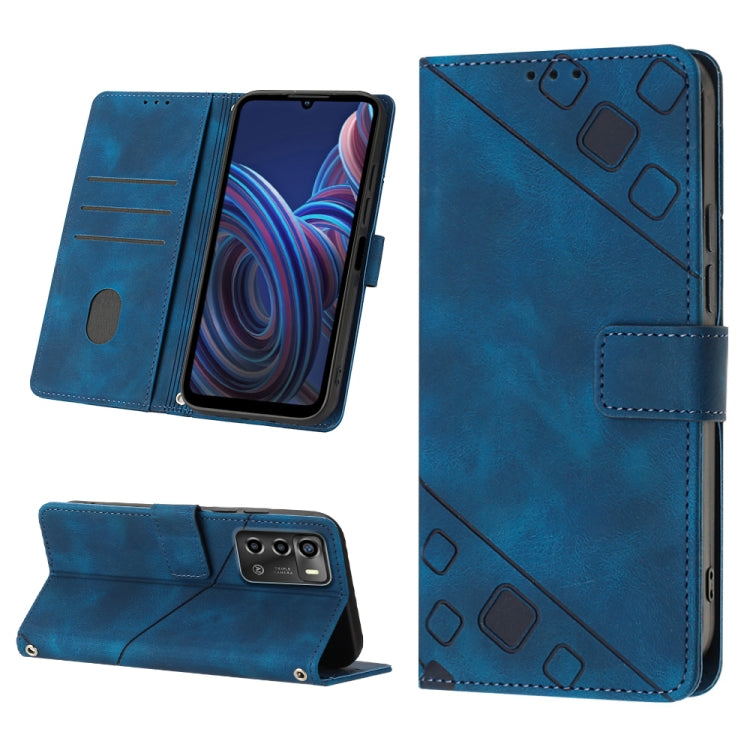 For ZTE Blade A72 Skin-feel Embossed Leather Phone Case