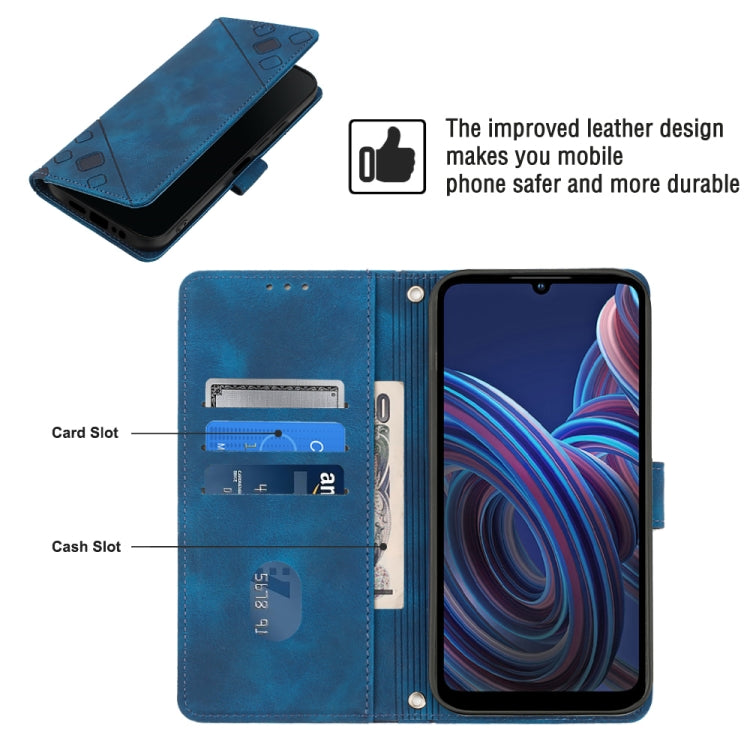 For ZTE Blade A72 Skin-feel Embossed Leather Phone Case