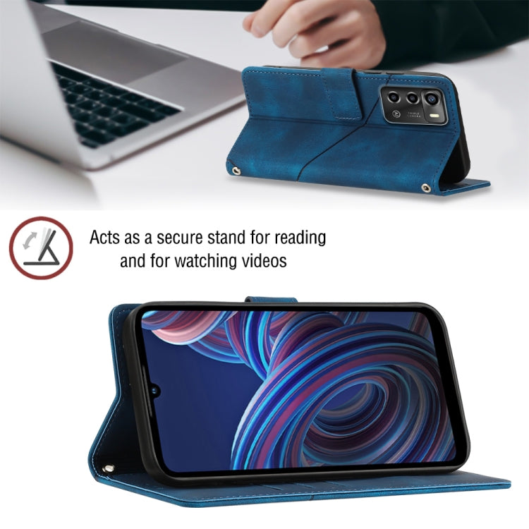 For ZTE Blade A72 Skin-feel Embossed Leather Phone Case