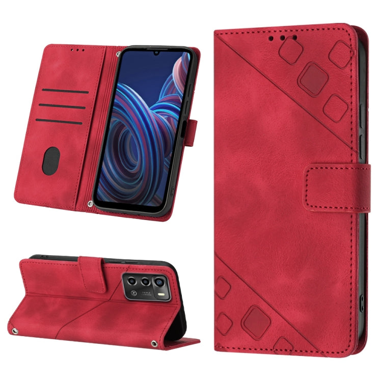 For ZTE Blade A72 Skin-feel Embossed Leather Phone Case