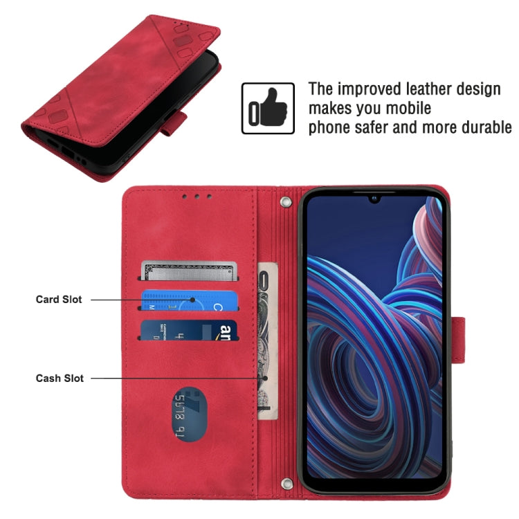 For ZTE Blade A72 Skin-feel Embossed Leather Phone Case