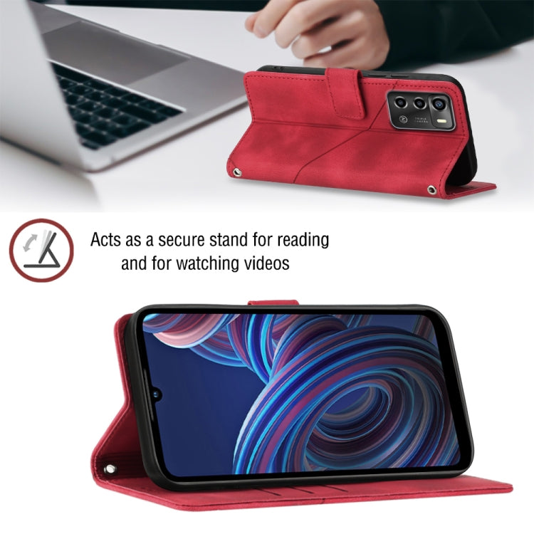 For ZTE Blade A72 Skin-feel Embossed Leather Phone Case