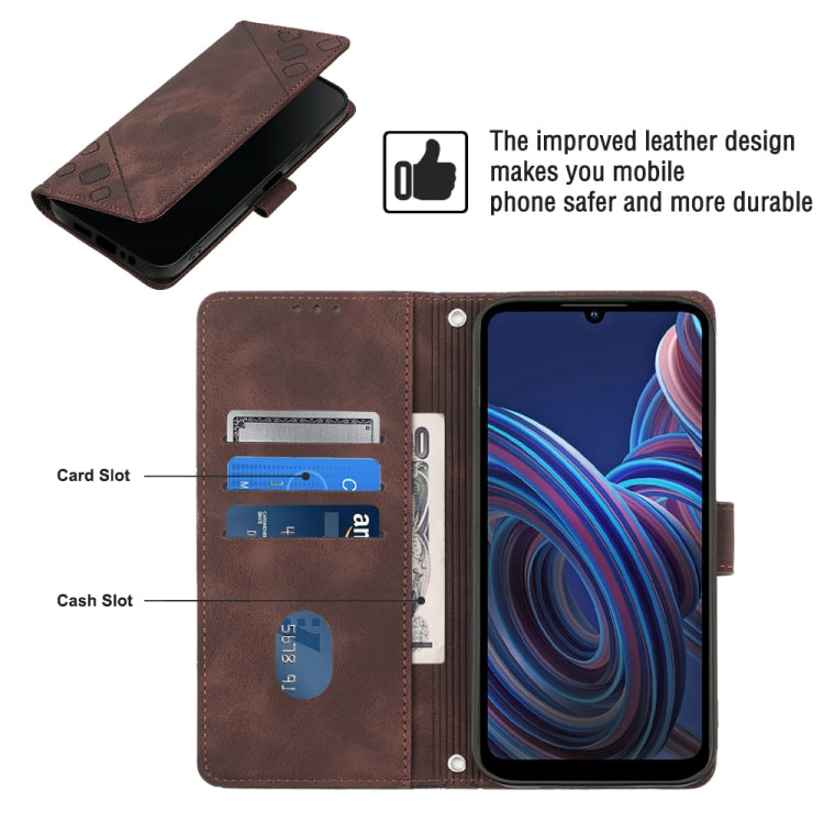 For ZTE Blade A72 Skin-feel Embossed Leather Phone Case