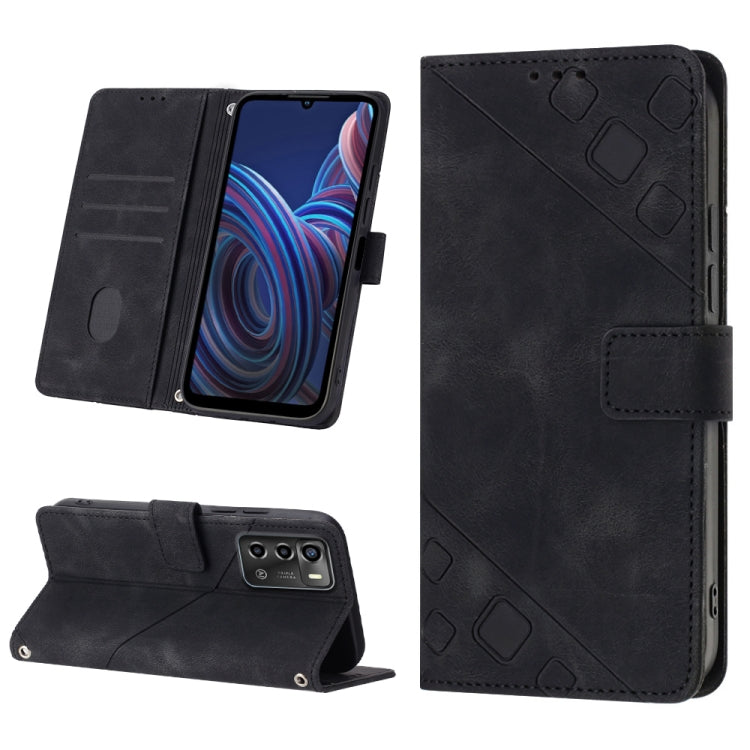 For ZTE Blade A72 Skin-feel Embossed Leather Phone Case
