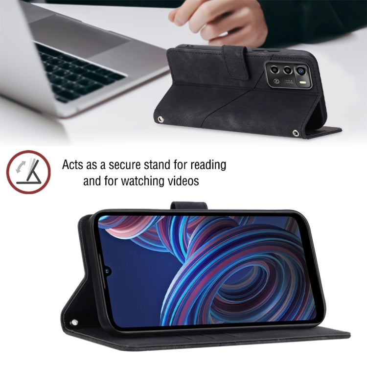For ZTE Blade A72 Skin-feel Embossed Leather Phone Case