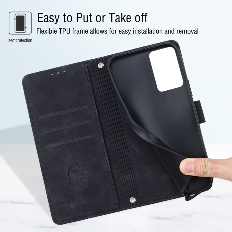 For ZTE Blade A72 Skin-feel Embossed Leather Phone Case