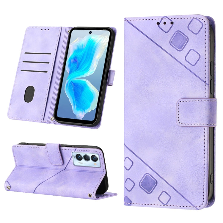 For Tecno Camon 18 Premier Skin-feel Embossed Leather Phone Case