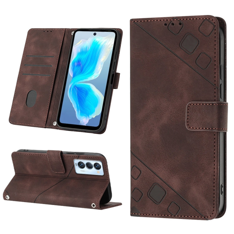 For Tecno Camon 18 Premier Skin-feel Embossed Leather Phone Case