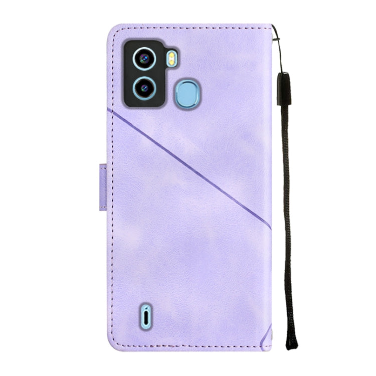 For Tecno Pop 6 Skin-feel Embossed Leather Phone Case
