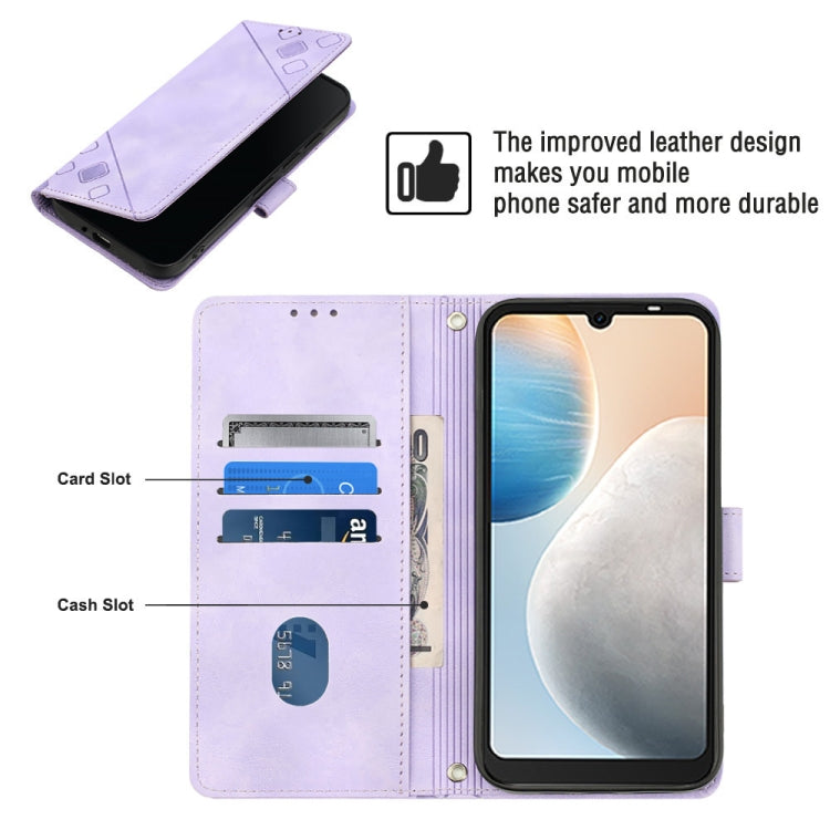 For Tecno Pop 6 Skin-feel Embossed Leather Phone Case