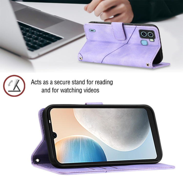 For Tecno Pop 6 Skin-feel Embossed Leather Phone Case