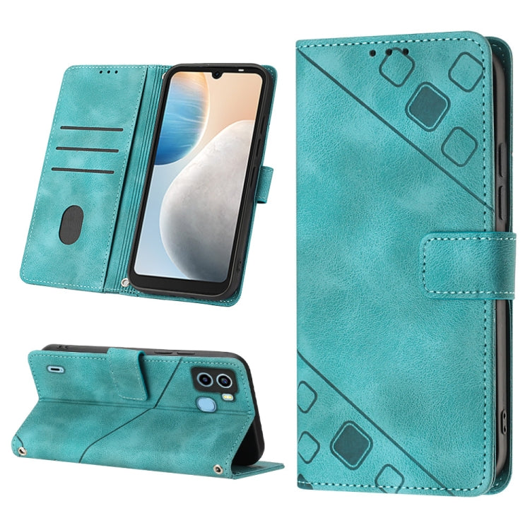 For Tecno Pop 6 Skin-feel Embossed Leather Phone Case