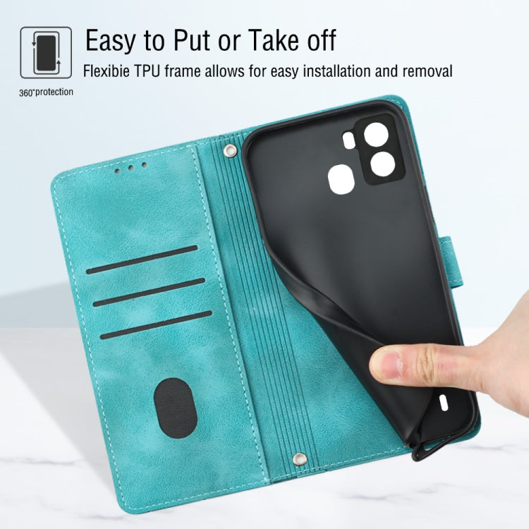 For Tecno Pop 6 Skin-feel Embossed Leather Phone Case