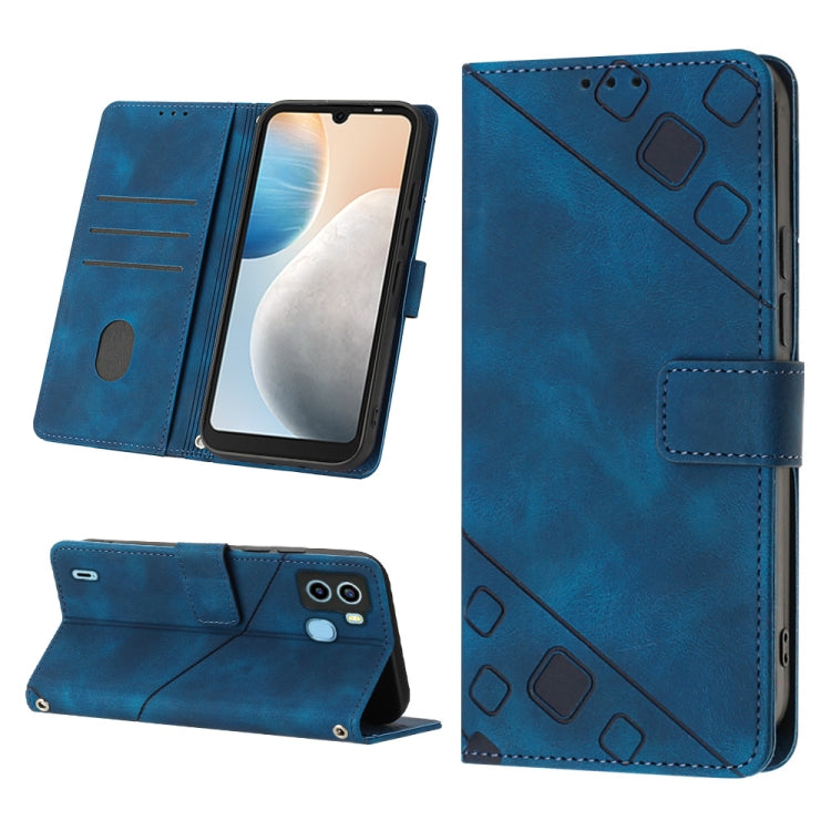 For Tecno Pop 6 Skin-feel Embossed Leather Phone Case