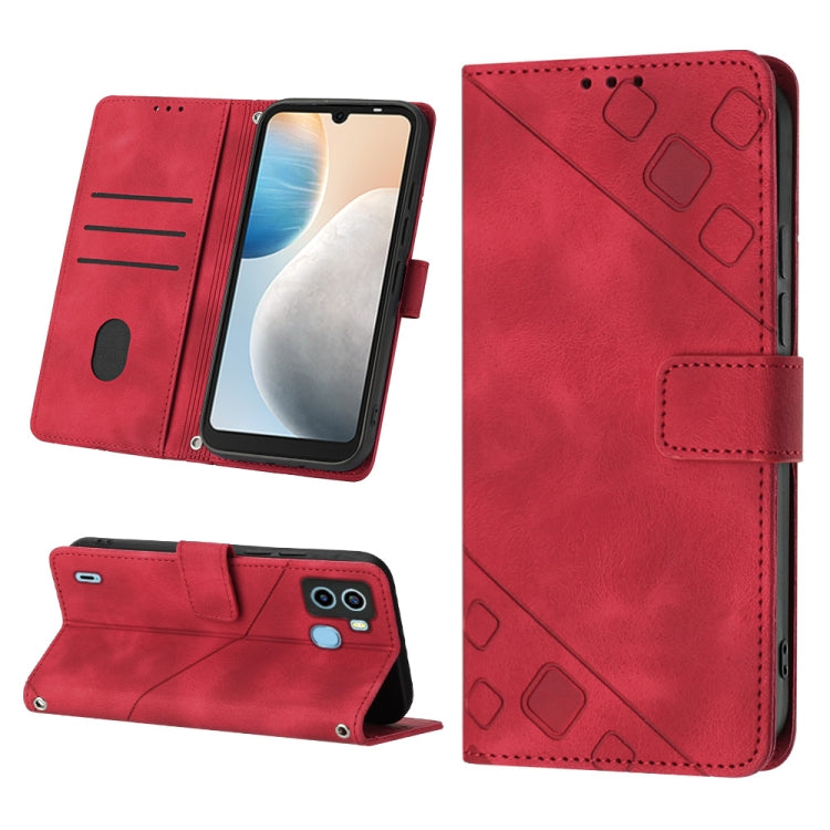 For Tecno Pop 6 Skin-feel Embossed Leather Phone Case