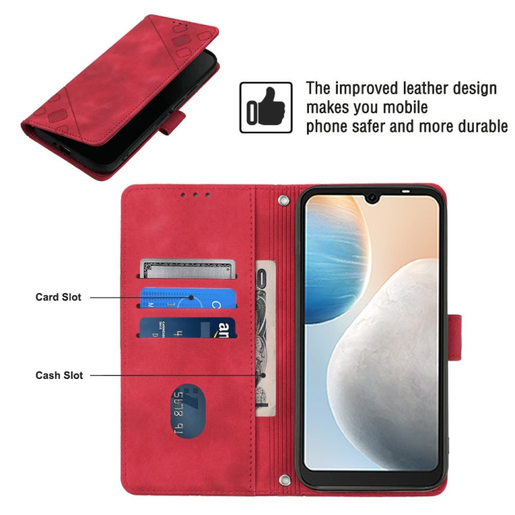 For Tecno Pop 6 Skin-feel Embossed Leather Phone Case