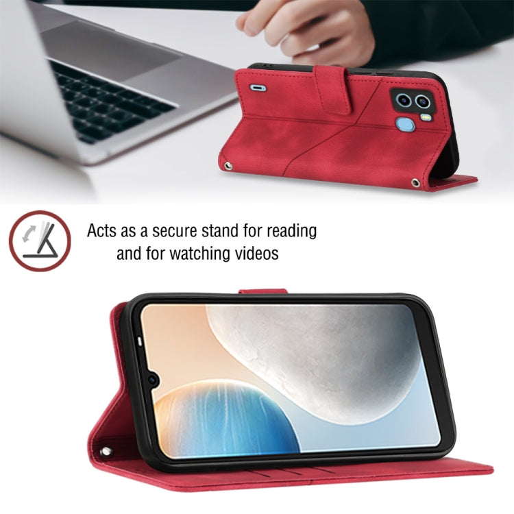 For Tecno Pop 6 Skin-feel Embossed Leather Phone Case