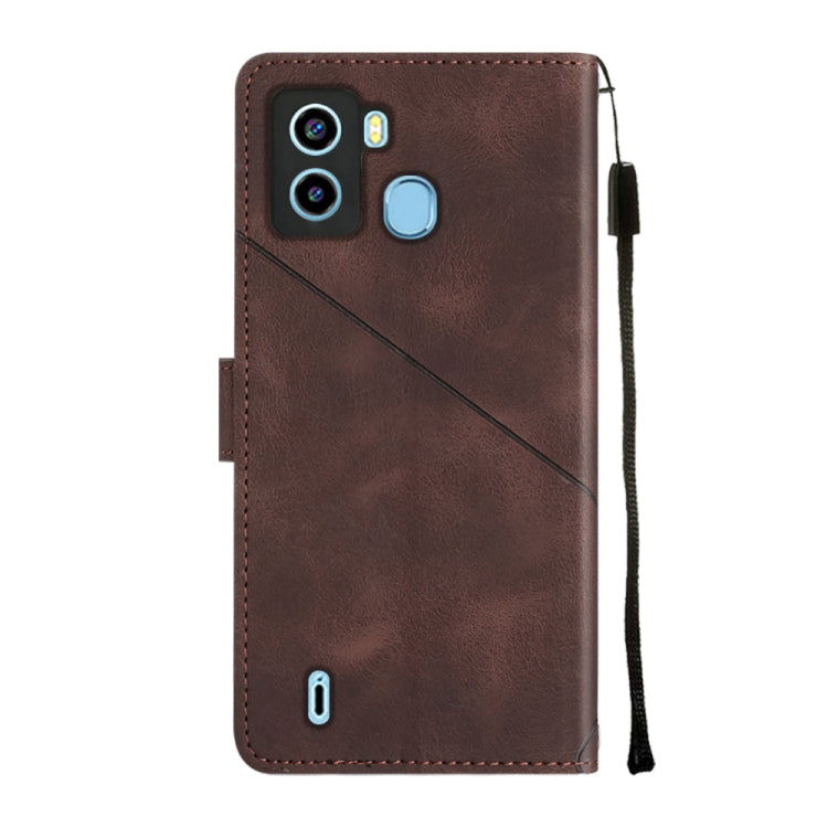 For Tecno Pop 6 Skin-feel Embossed Leather Phone Case