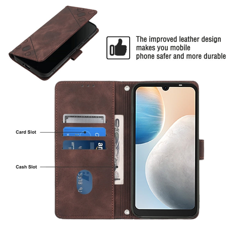 For Tecno Pop 6 Skin-feel Embossed Leather Phone Case