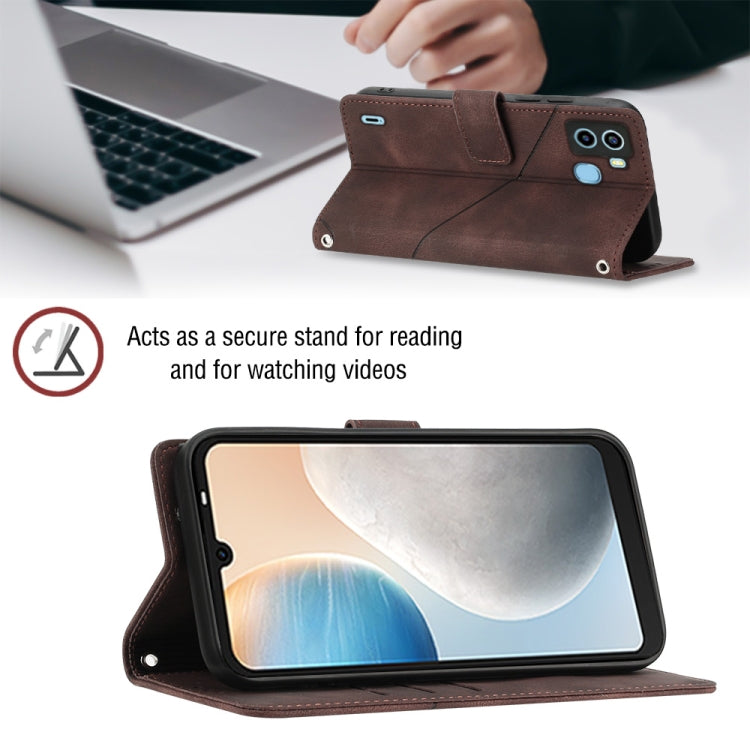For Tecno Pop 6 Skin-feel Embossed Leather Phone Case