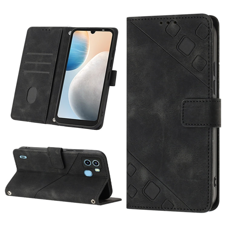 For Tecno Pop 6 Skin-feel Embossed Leather Phone Case