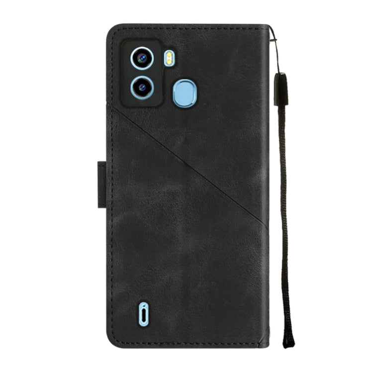 For Tecno Pop 6 Skin-feel Embossed Leather Phone Case
