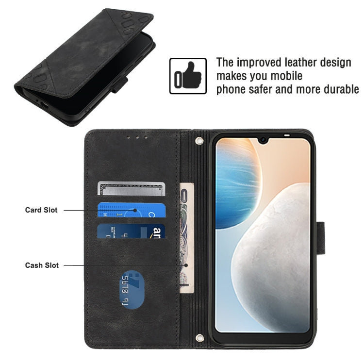 For Tecno Pop 6 Skin-feel Embossed Leather Phone Case
