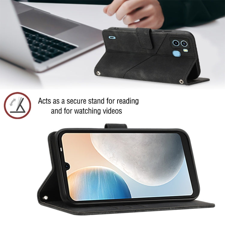 For Tecno Pop 6 Skin-feel Embossed Leather Phone Case