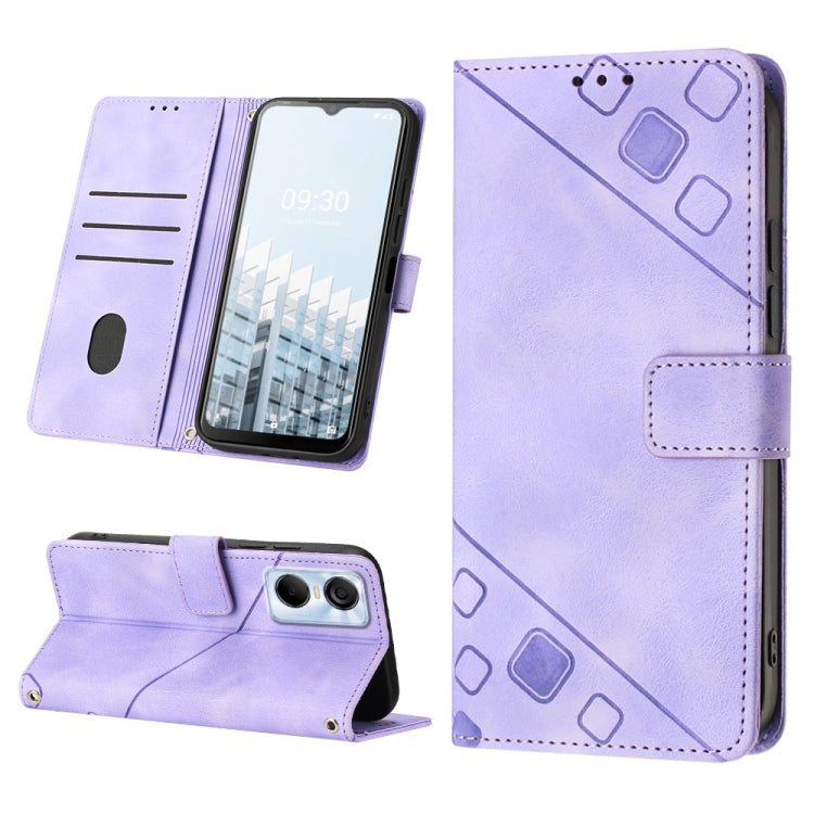 For Tecno Pop 6 Pro Skin-feel Embossed Leather Phone Case