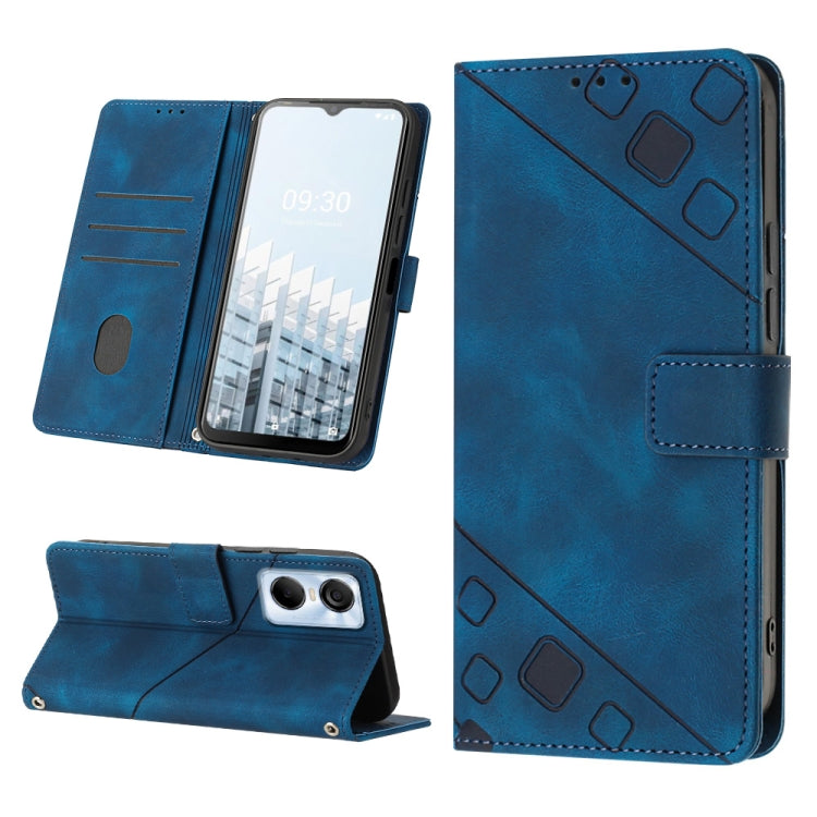 For Tecno Pop 6 Pro Skin-feel Embossed Leather Phone Case