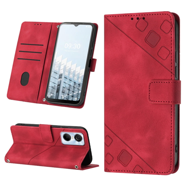 For Tecno Pop 6 Pro Skin-feel Embossed Leather Phone Case