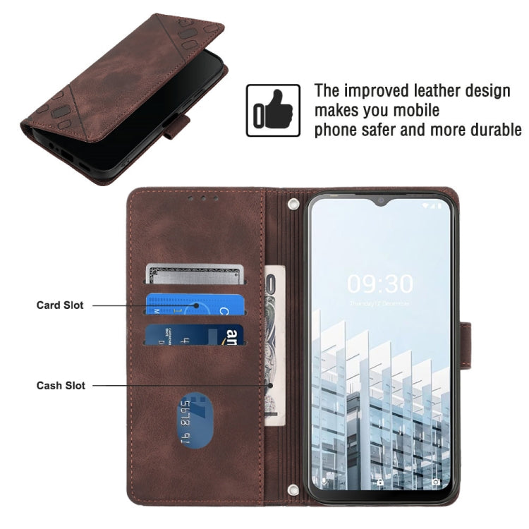 For Tecno Pop 6 Pro Skin-feel Embossed Leather Phone Case