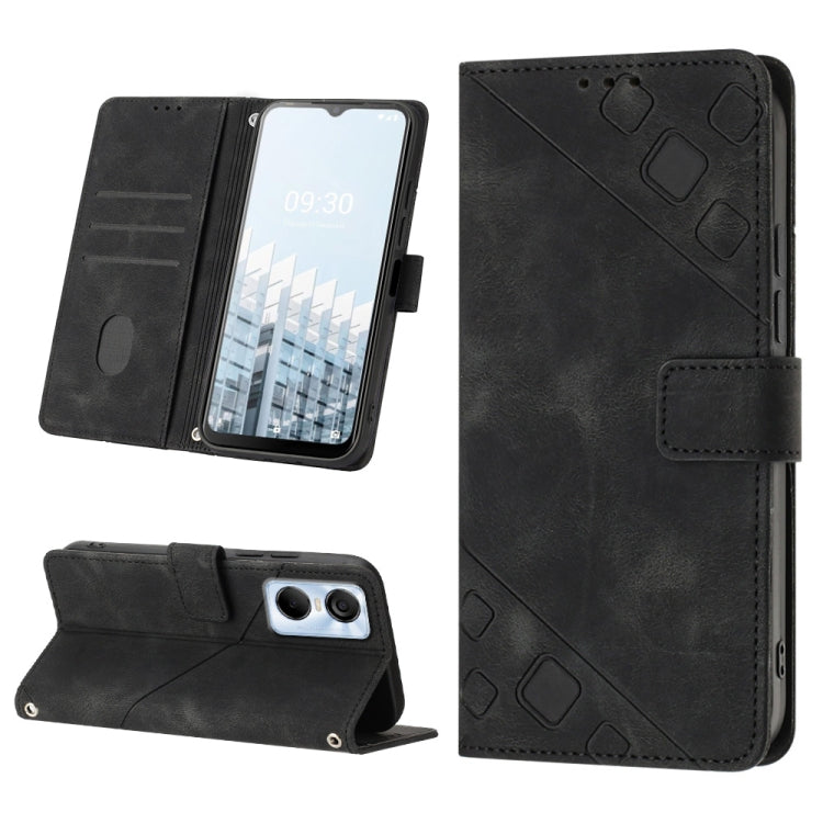 For Tecno Pop 6 Pro Skin-feel Embossed Leather Phone Case