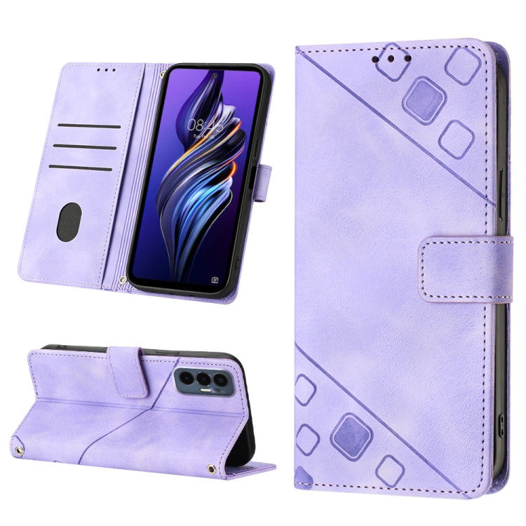For Tecno Pova 3 LE7 Skin-feel Embossed Leather Phone Case