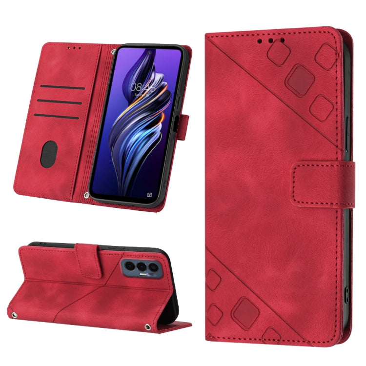 For Tecno Pova 3 LE7 Skin-feel Embossed Leather Phone Case