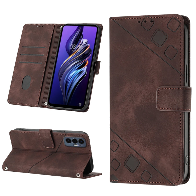 For Tecno Pova 3 LE7 Skin-feel Embossed Leather Phone Case