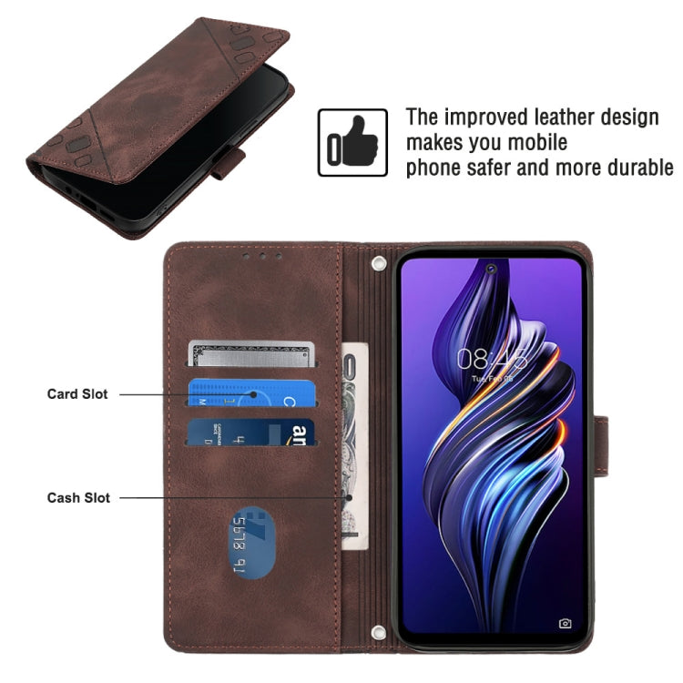 For Tecno Pova 3 LE7 Skin-feel Embossed Leather Phone Case