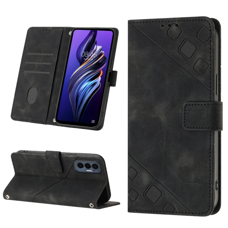 For Tecno Pova 3 LE7 Skin-feel Embossed Leather Phone Case